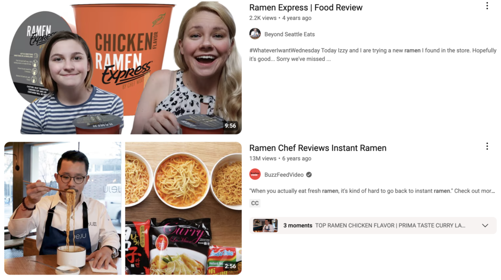 youtube search of ramen express reviews